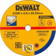 Диск абразивный отрезной 230мм по нержавеющей стали (INOX) Dewalt DT3449