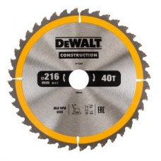 DT1953 Пильный.диск DeWalt для дерева с гвоздями 216/30 40 ATB -5°