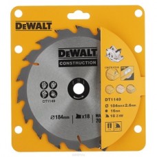 Пильный диск 184х16- 18 зубьев, по дереву, Dewalt DT1149